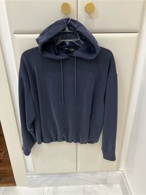 Athleta Navy Blue Hooded Pullover Sweatshirt